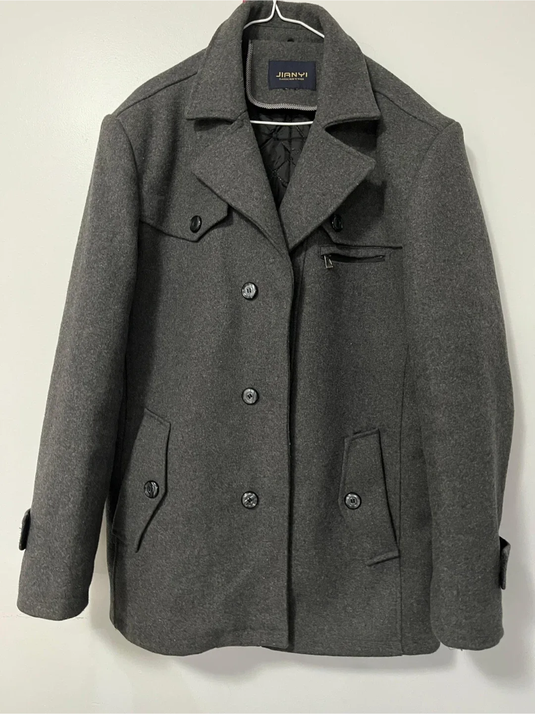 Grey Wool Blend Coat