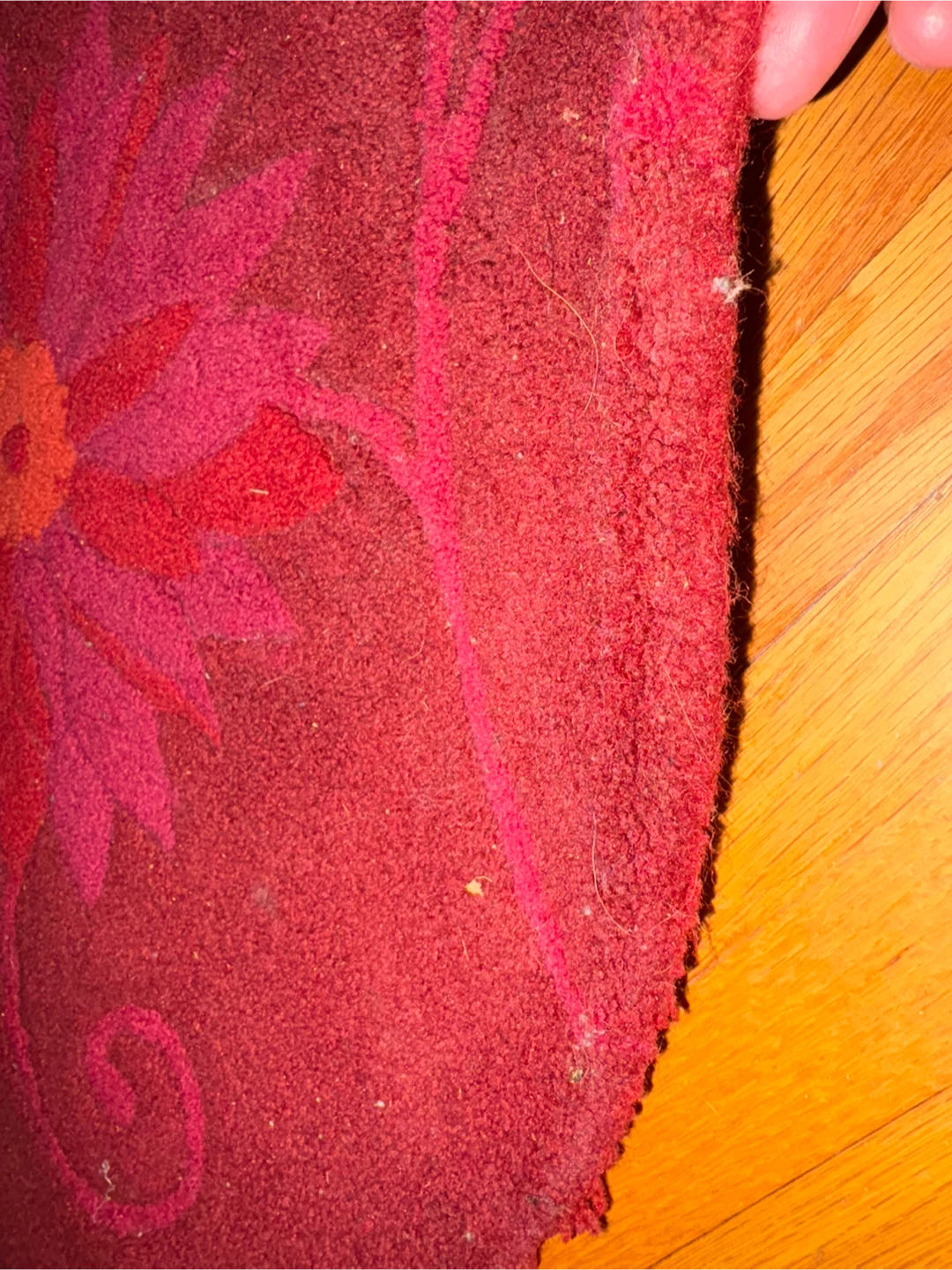 Round Floral Rug - Red -diameter 53 inches - photo 2