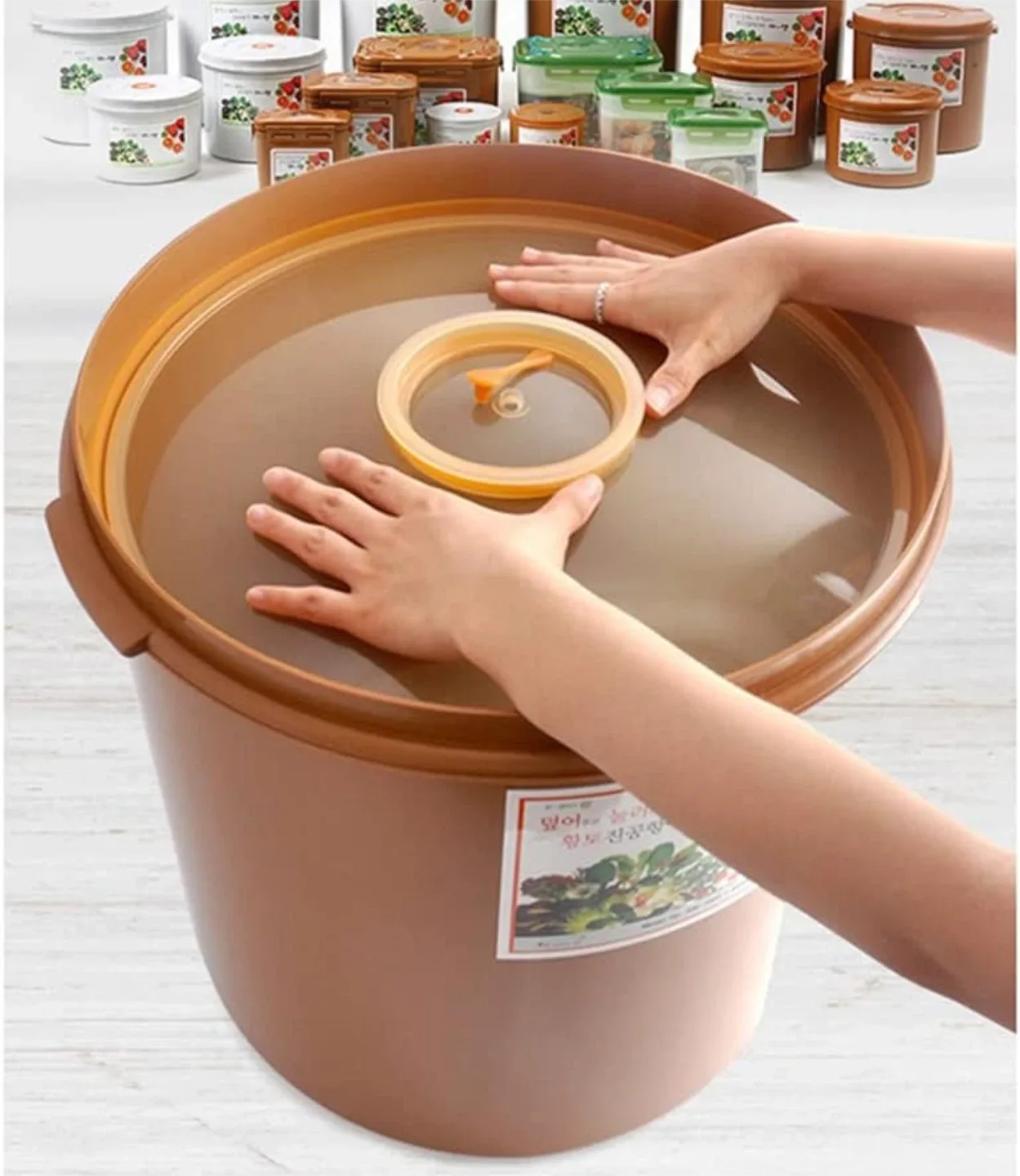 Kimchi Fermentation Container with Inner Vacuum Lid -22L image indicator(3)