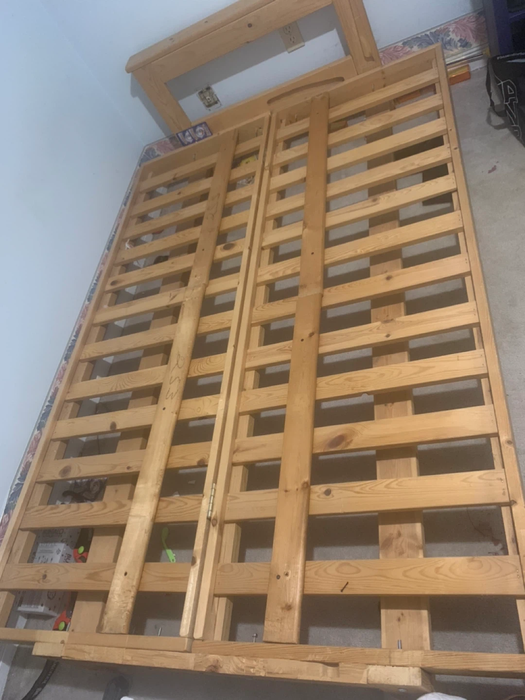 Wooden Bed Frame  fits for twin or queen .