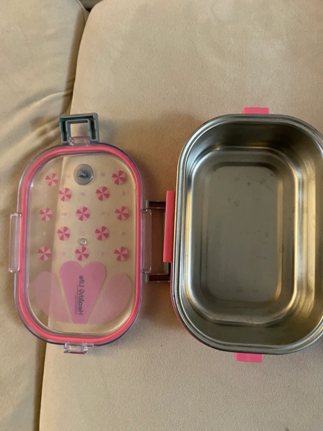 Health4Life Pink Stainless Steel Lunch Box (read description) image indicator(3)
