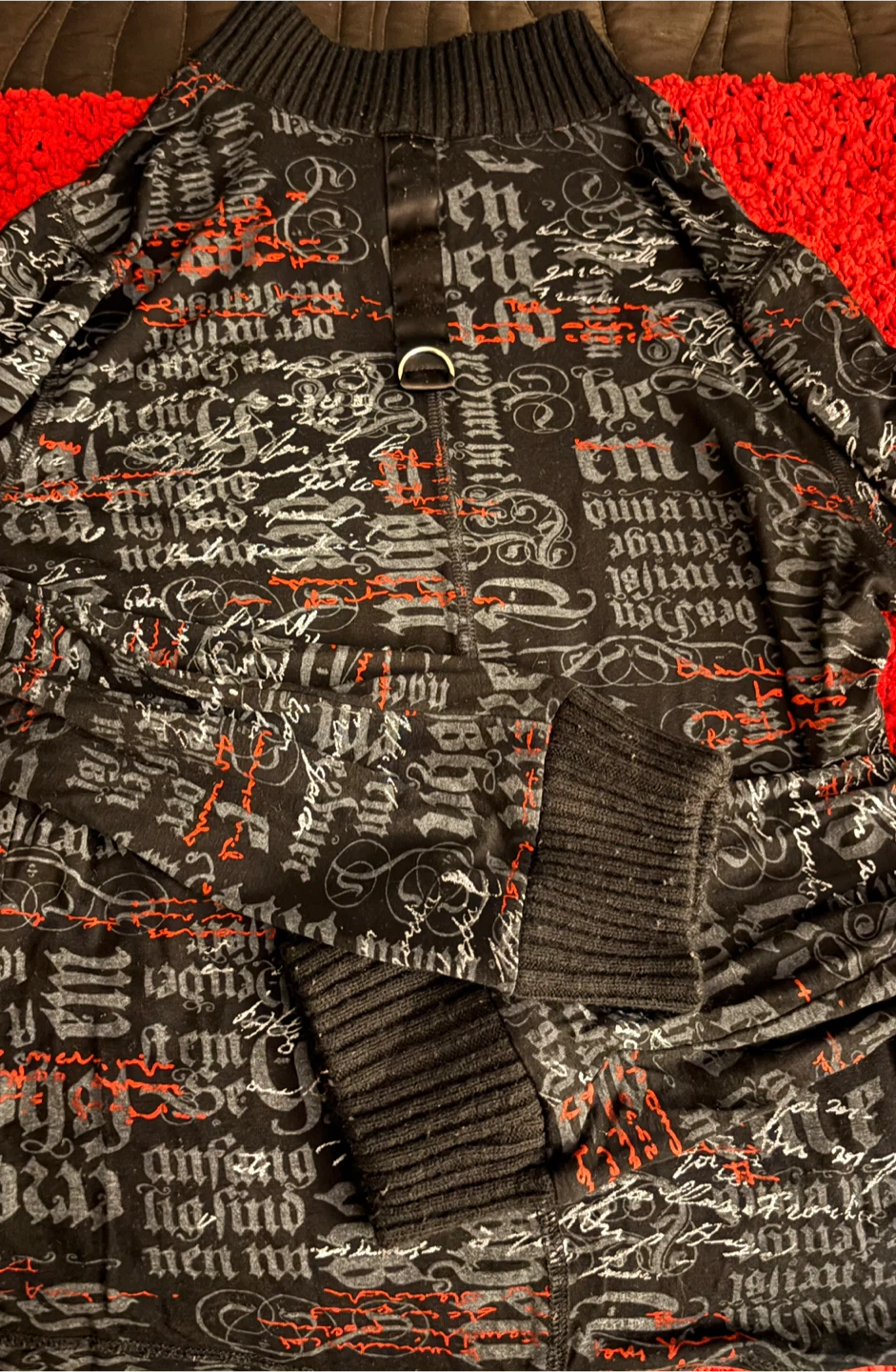 Black Graphic Zip-Up