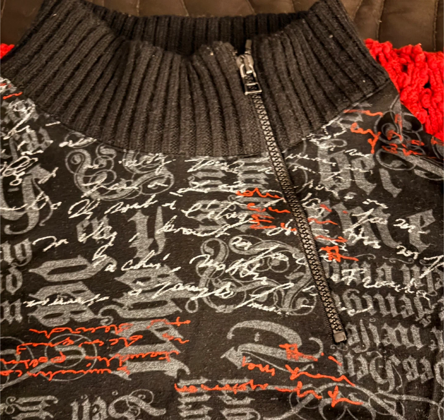 Black Graphic Zip-Up - photo 3