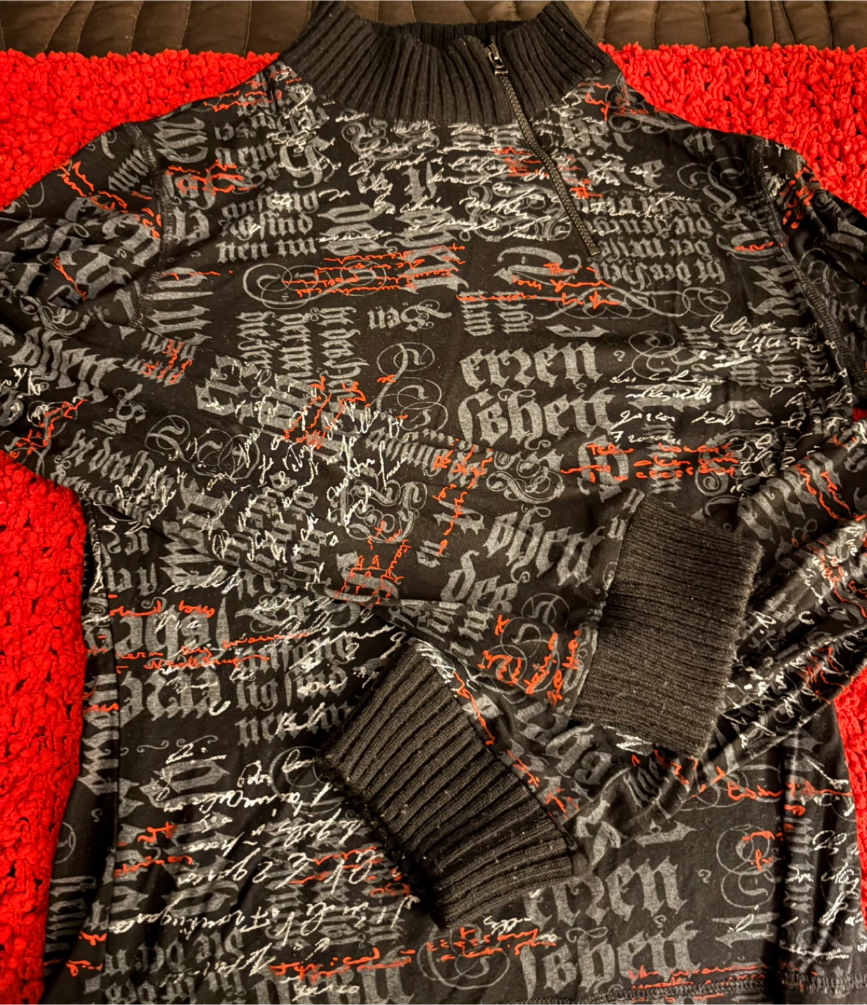 Black Graphic Zip-Up - photo 4