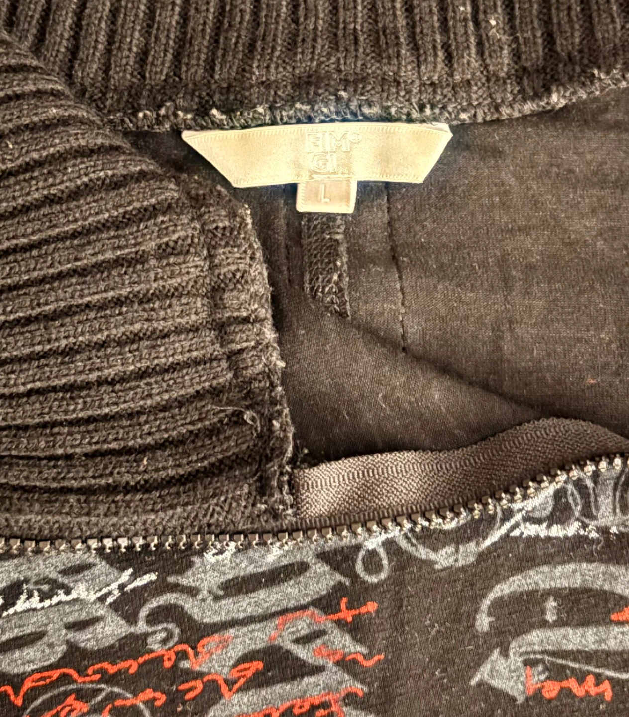 Black Graphic Zip-Up - photo 2