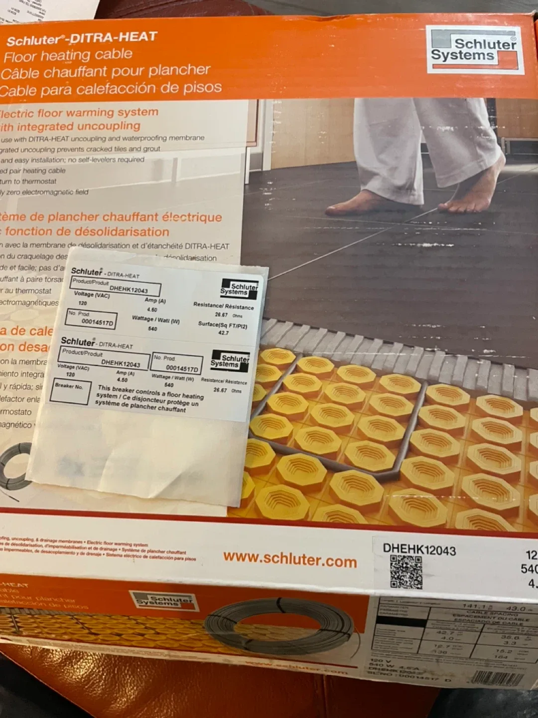 🥕Schluter DITRA-HEAT Floor Heating Cable - 141.1 ft image indicator(5)