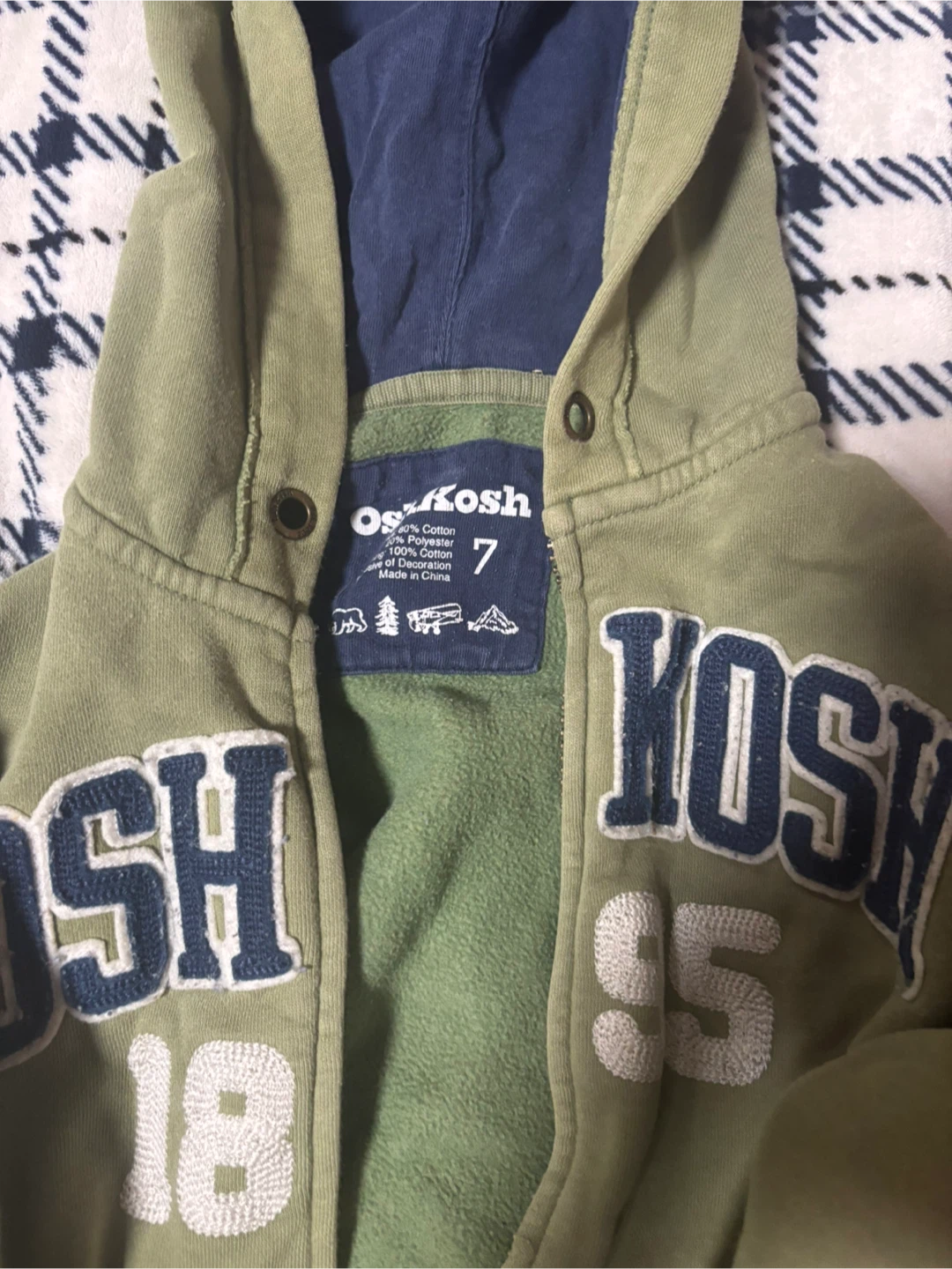 OshKosh B'gosh Kids Green Hoodie - Size 7 - photo 2