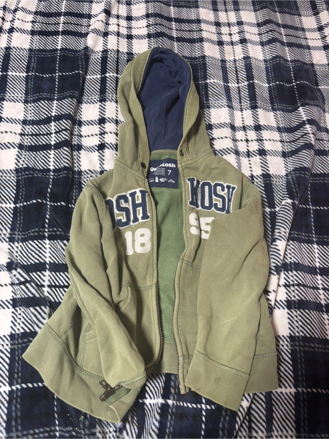 OshKosh B'gosh Kids Green Hoodie - Size 7