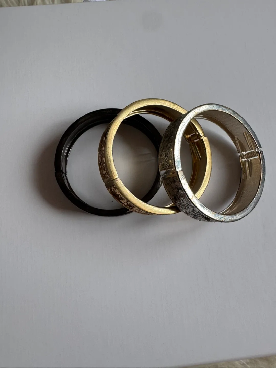 Bebe Set of 3 Glitter Bangles - Black, Gold, Silver image indicator(3)