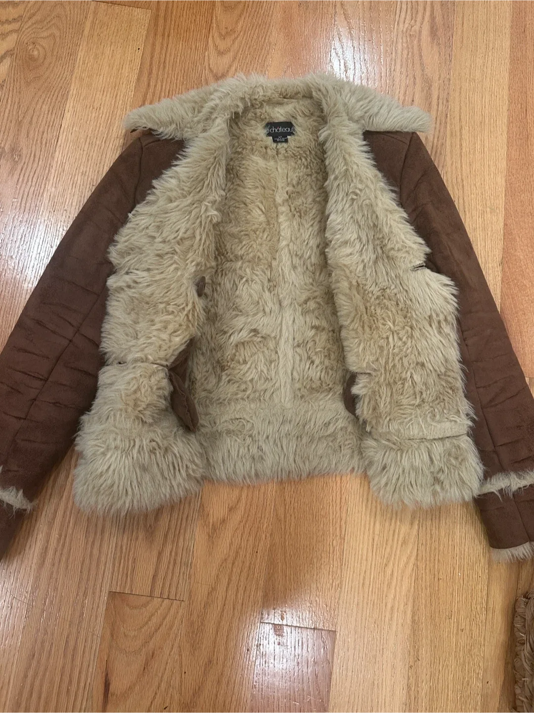 Chateau Brown Faux Suede Fur Trim Jacket image indicator(2)