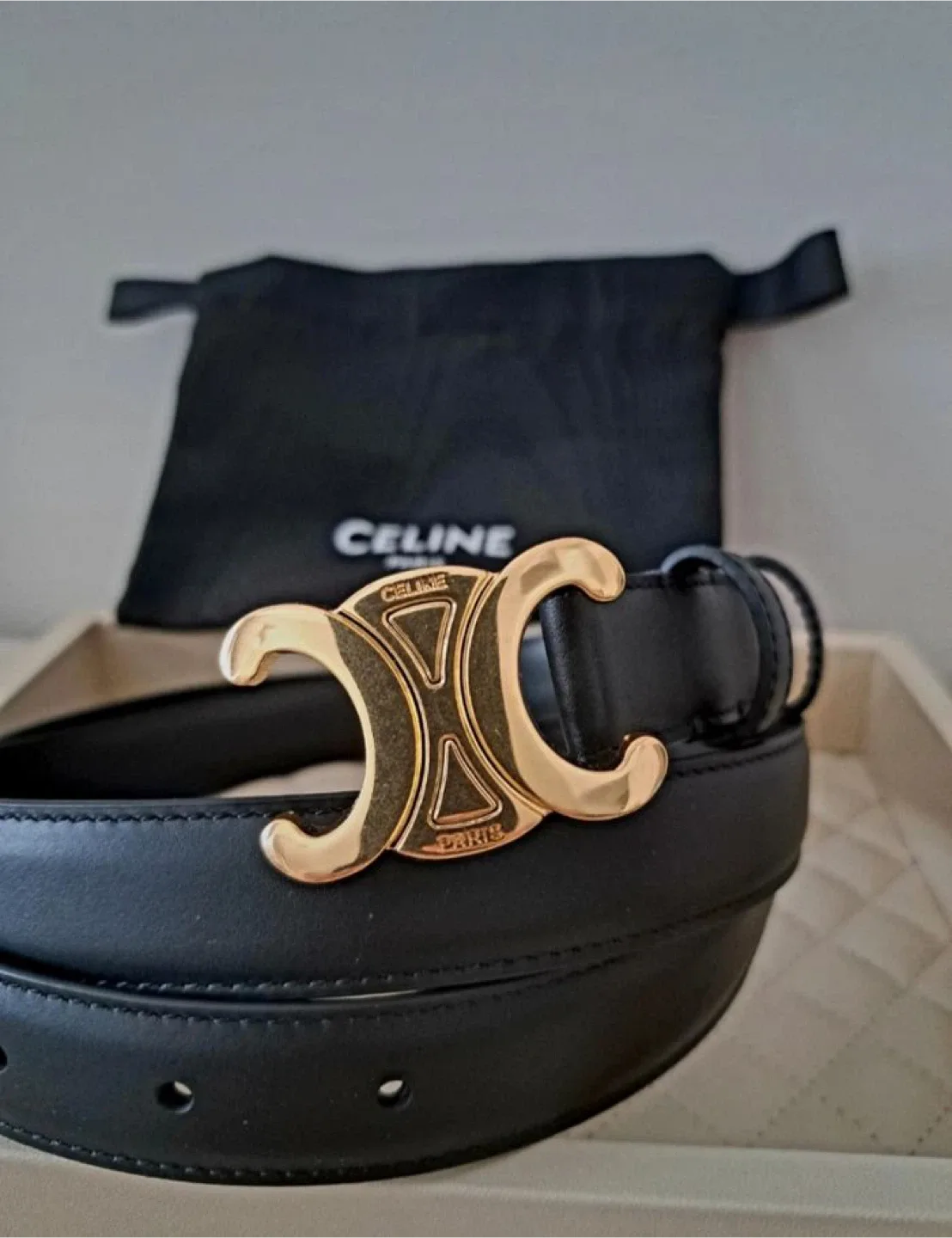 Celine Paris Black Leather Belt thumbnail