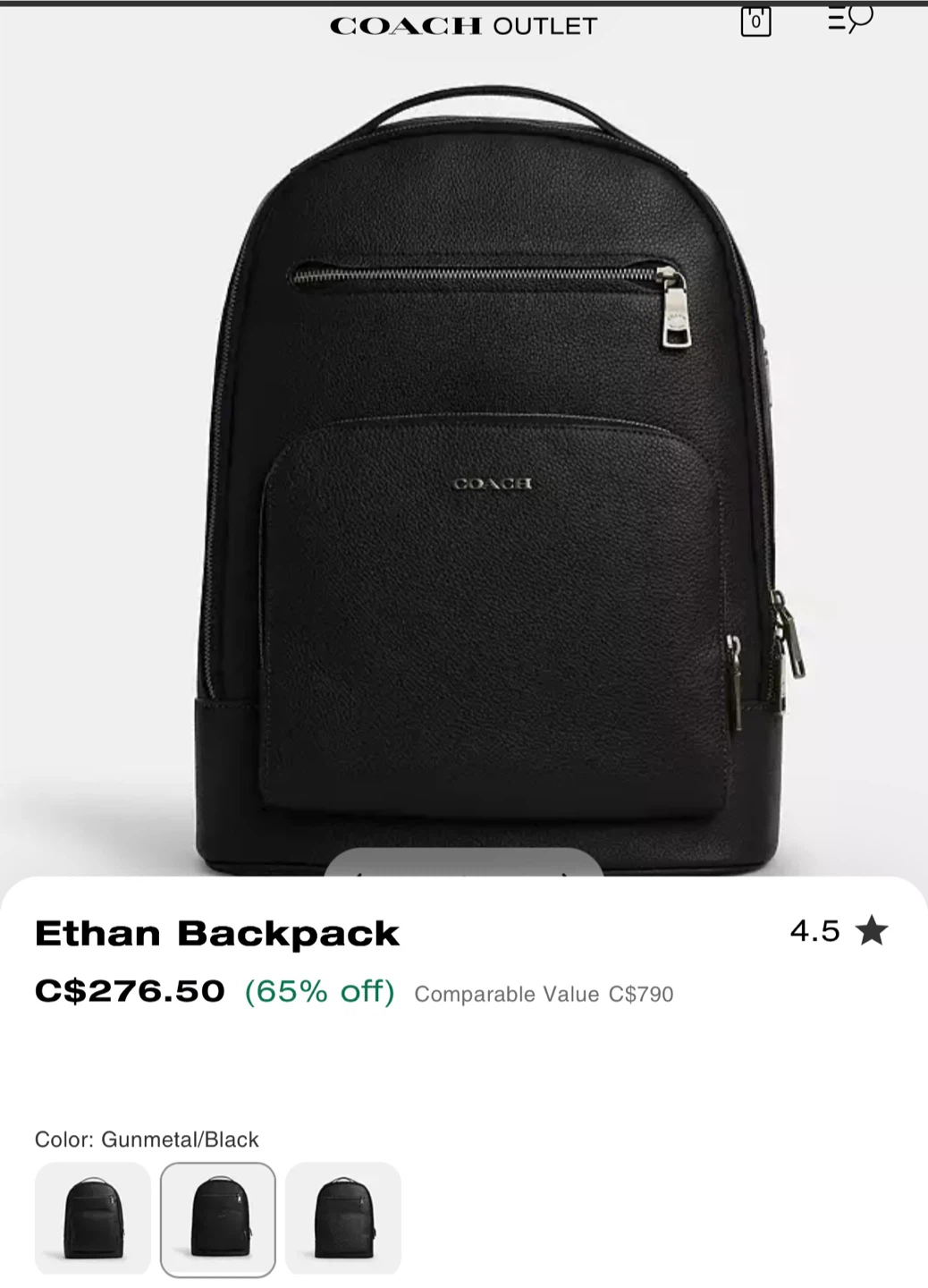 Coach Ethan Backpack - Gunmetal/Black - photo 3