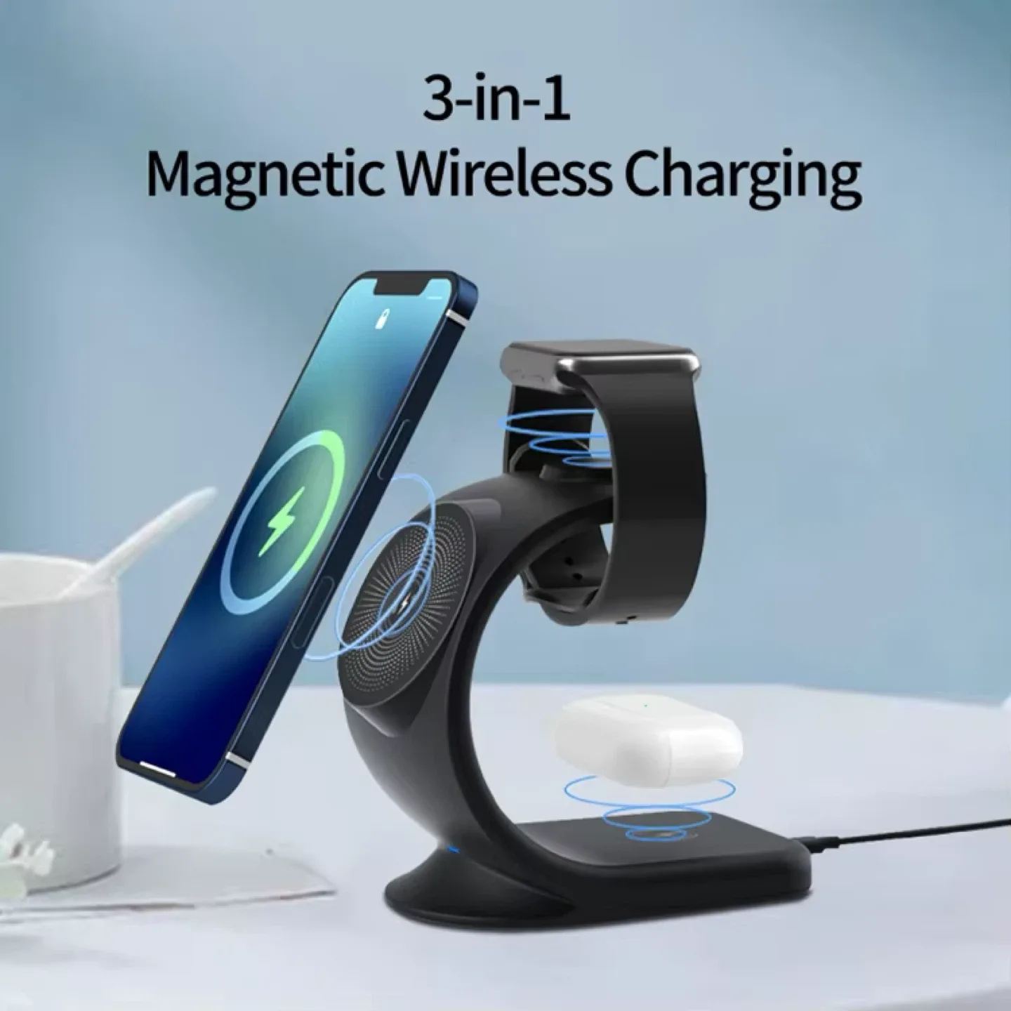3-in-1 Magnetic Wireless Charging Stand image indicator(2)
