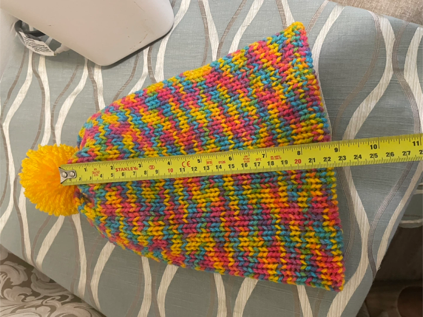 Hand-knitted Rainbow Beanie with PomPom🥕 - photo 5