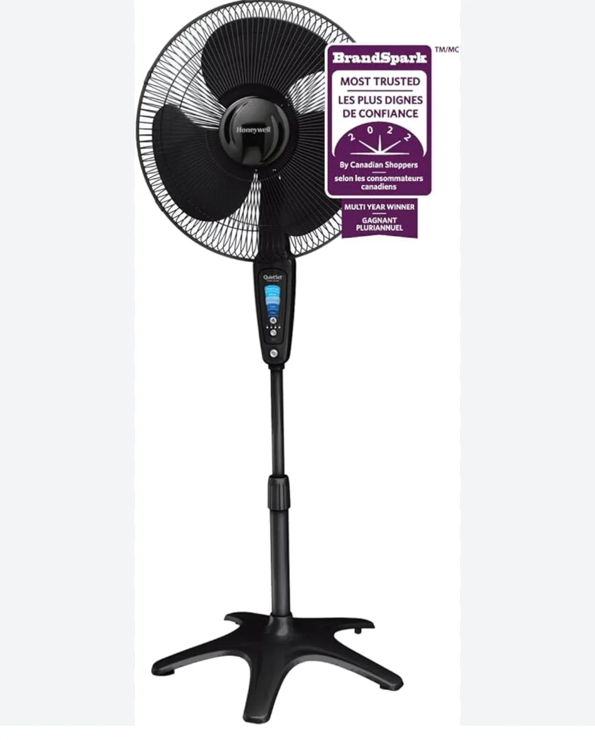 Honeywell QuietSet Stand Fan - Black
