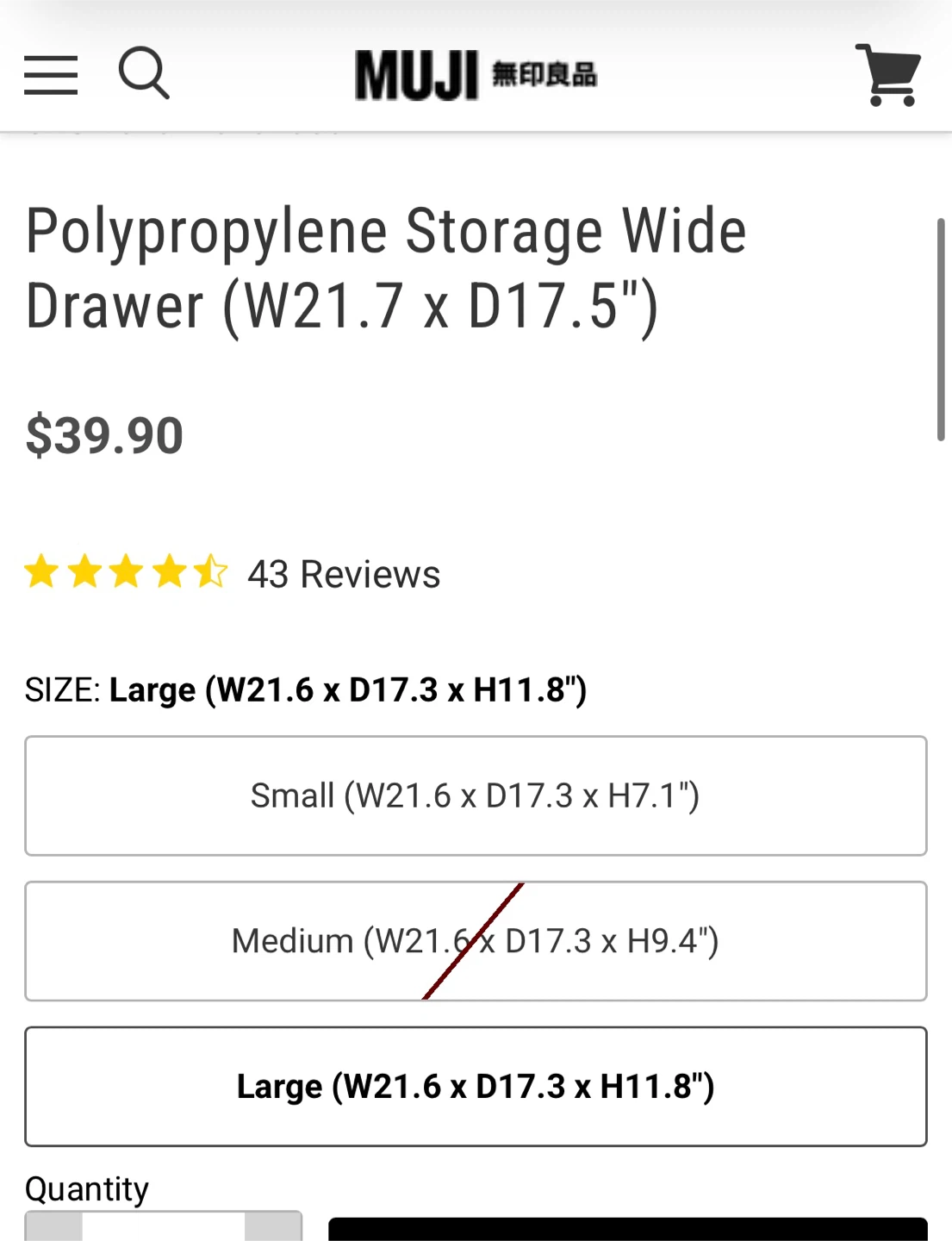 MUJI Polypropylene Storage Drawers - Set of 4 - photo 3