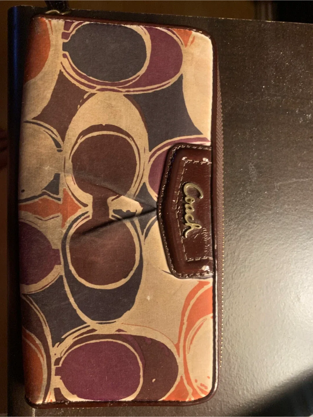 Coach Brown Patterned Wallet