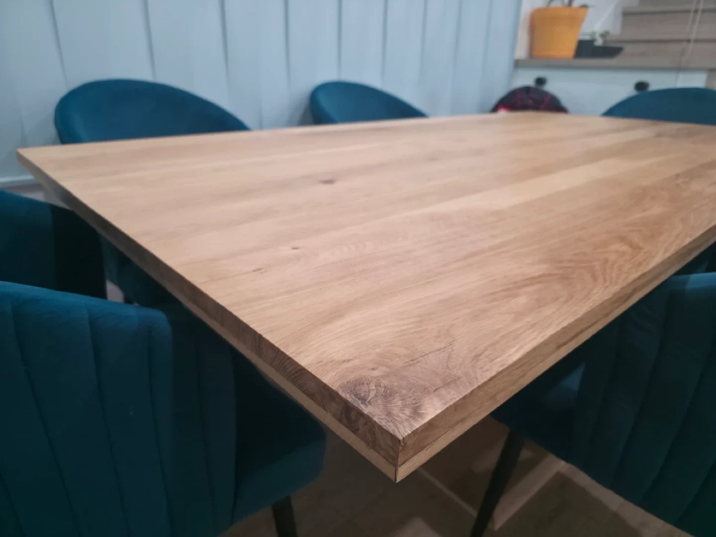 Dining Table with 6 Teal Chairs image indicator(2)