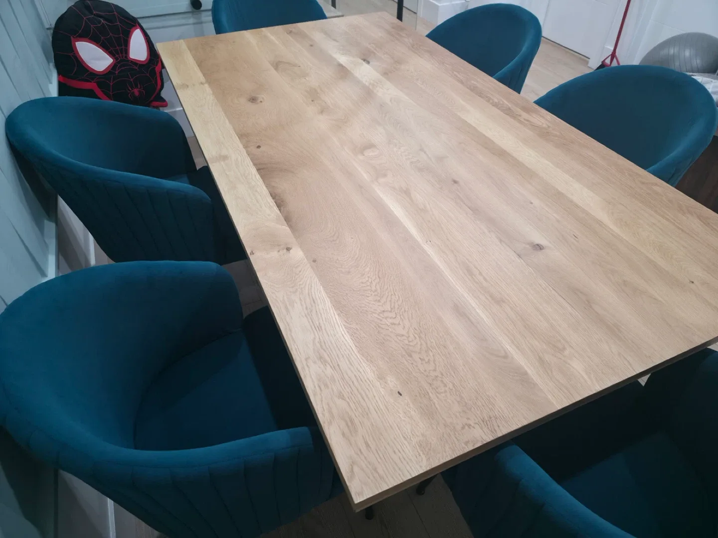 Dining Table with 6 Teal Chairs image indicator(3)