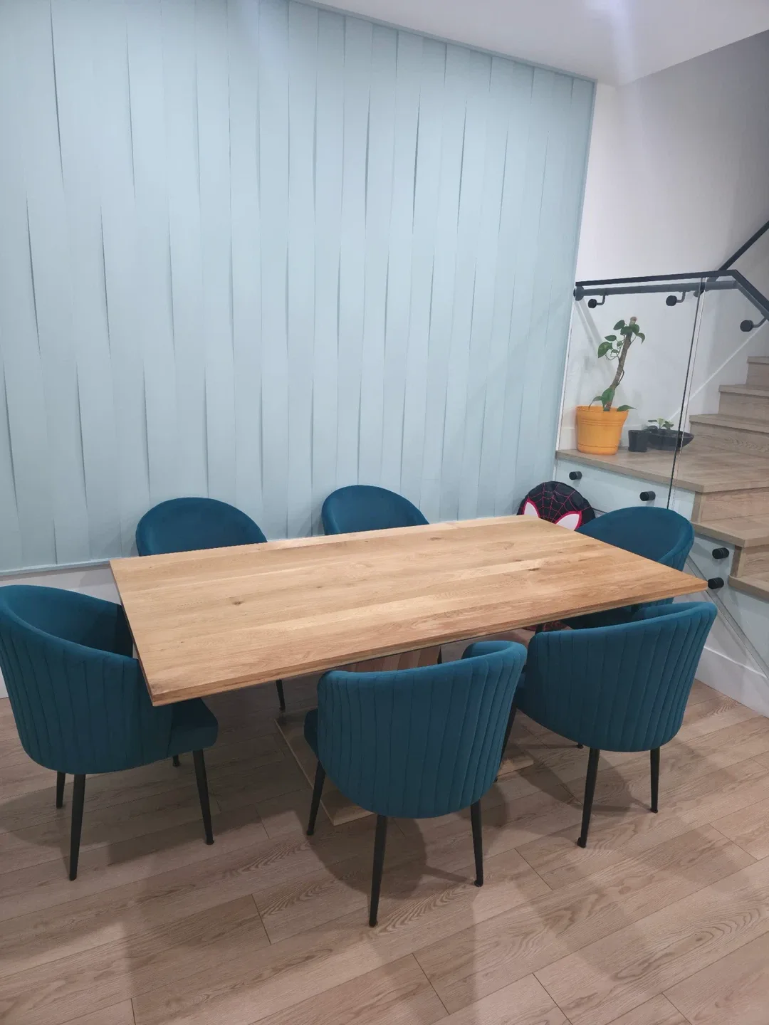 Dining Table with 6 Teal Chairs image indicator(5)