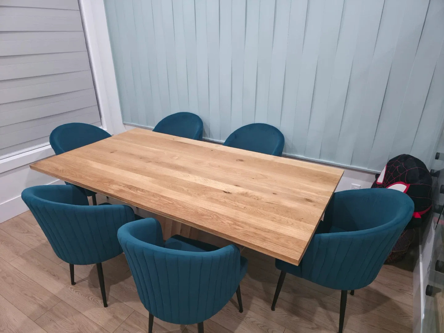 Dining Table with 6 Teal Chairs image indicator(7)