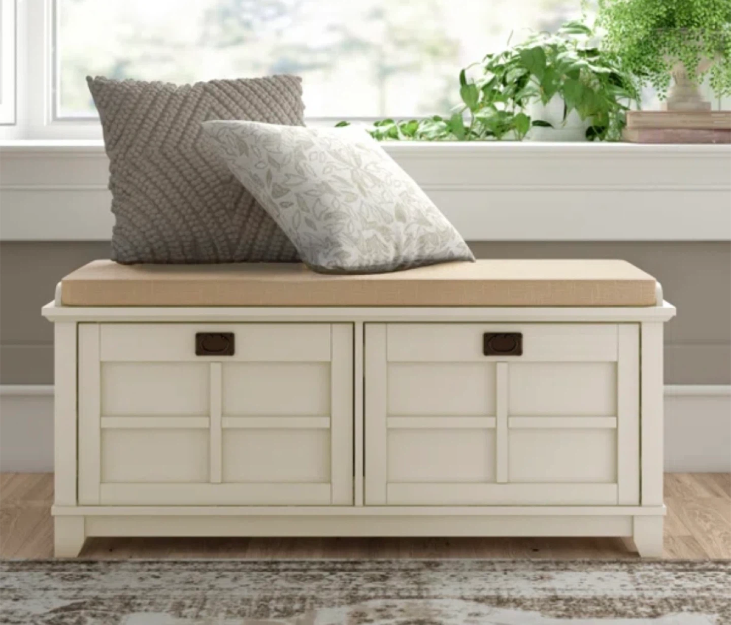 Entryway Storage Bench - White - photo 2