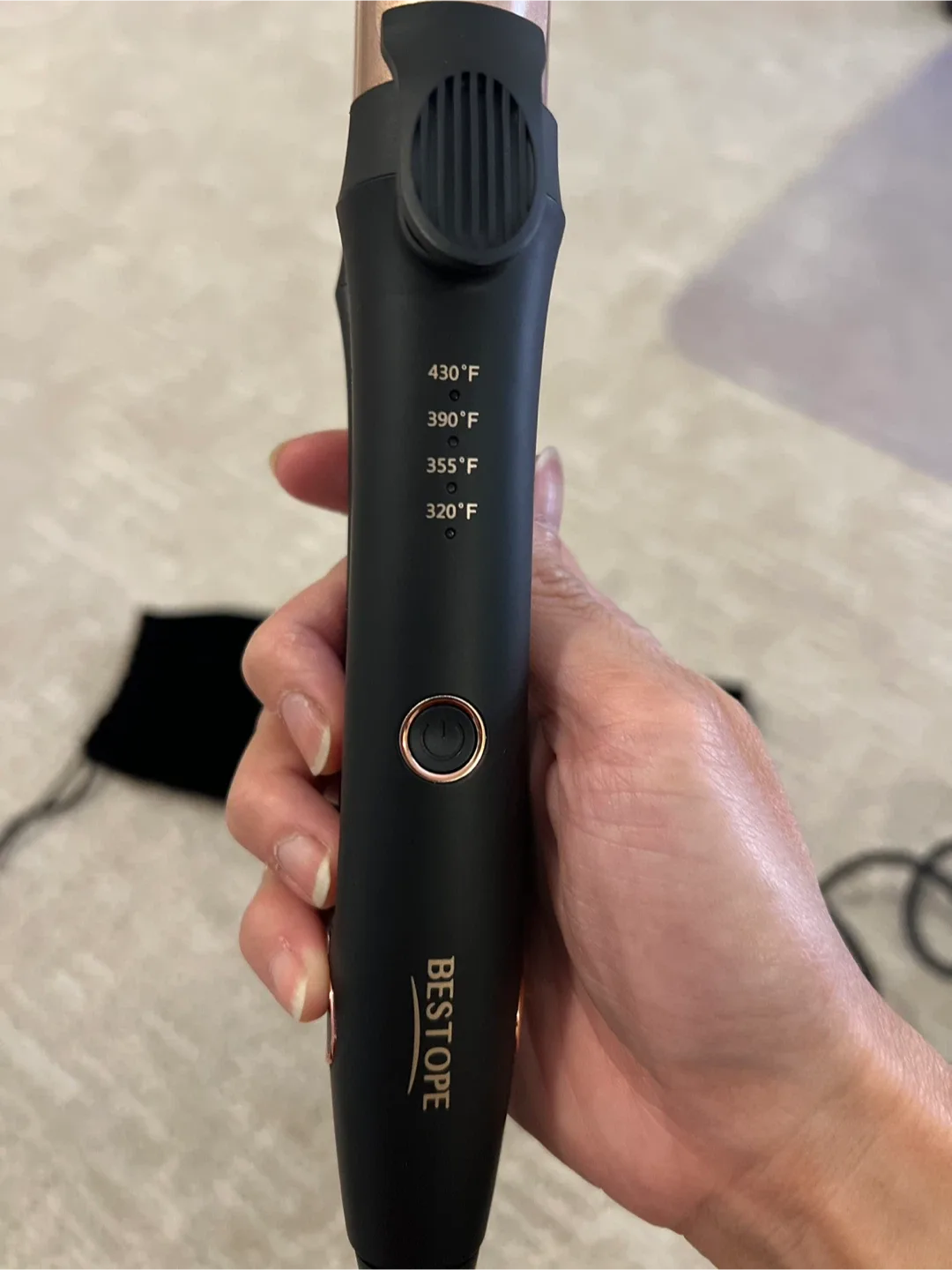 BESTOPE Curling Iron Wand - Rose Gold & Black image indicator(3)