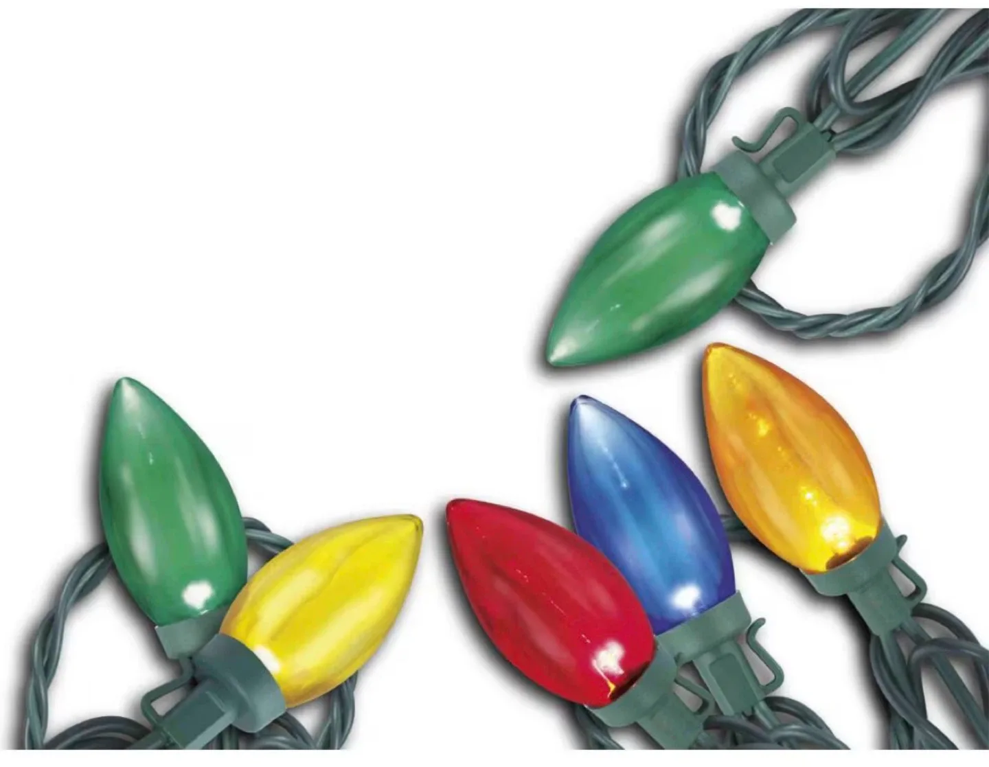 Christmas Lights- Home Accents 100 Multi-Colour C6 LED image indicator(5)