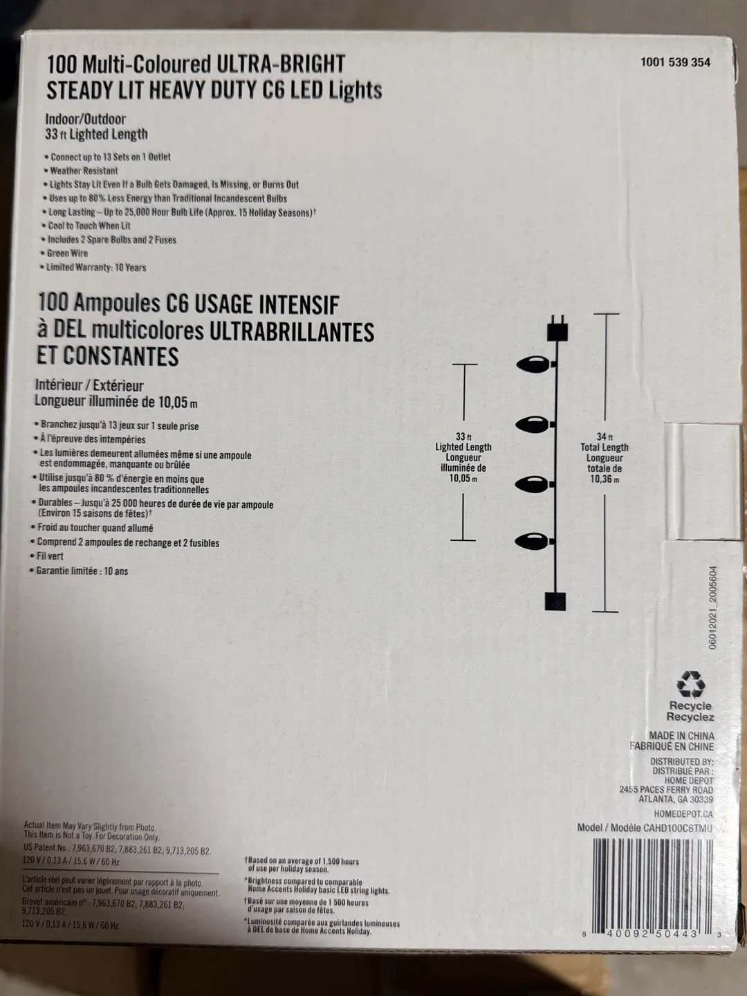 Christmas Lights- Home Accents 100 Multi-Colour C6 LED image indicator(4)