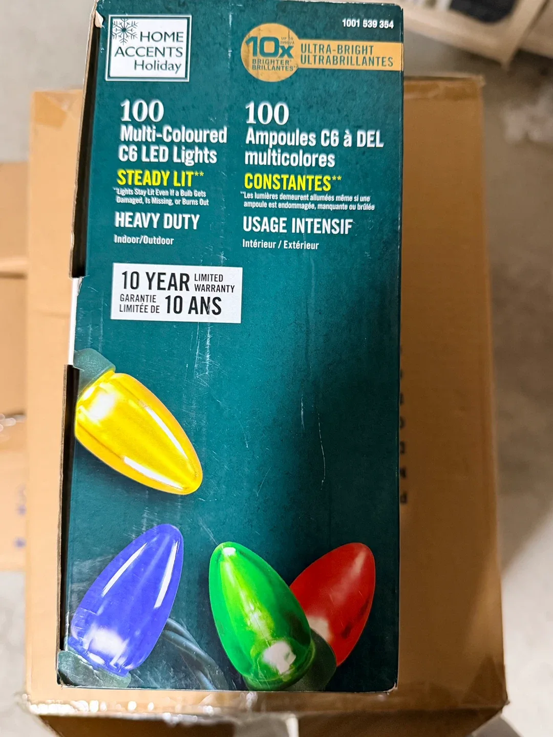 Christmas Lights- Home Accents 100 Multi-Colour C6 LED image indicator(2)