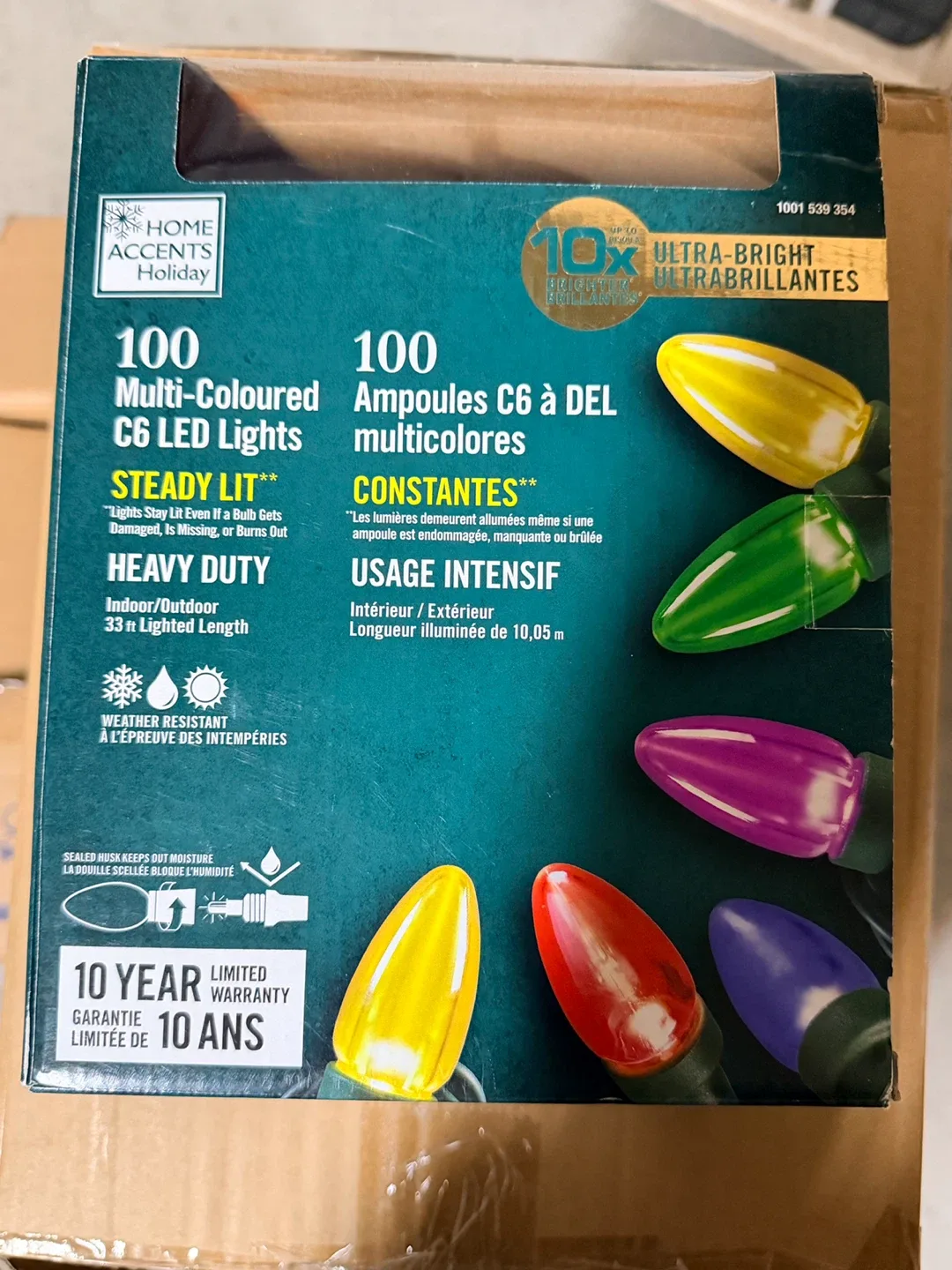 Christmas Lights- Home Accents 100 Multi-Colour C6 LED