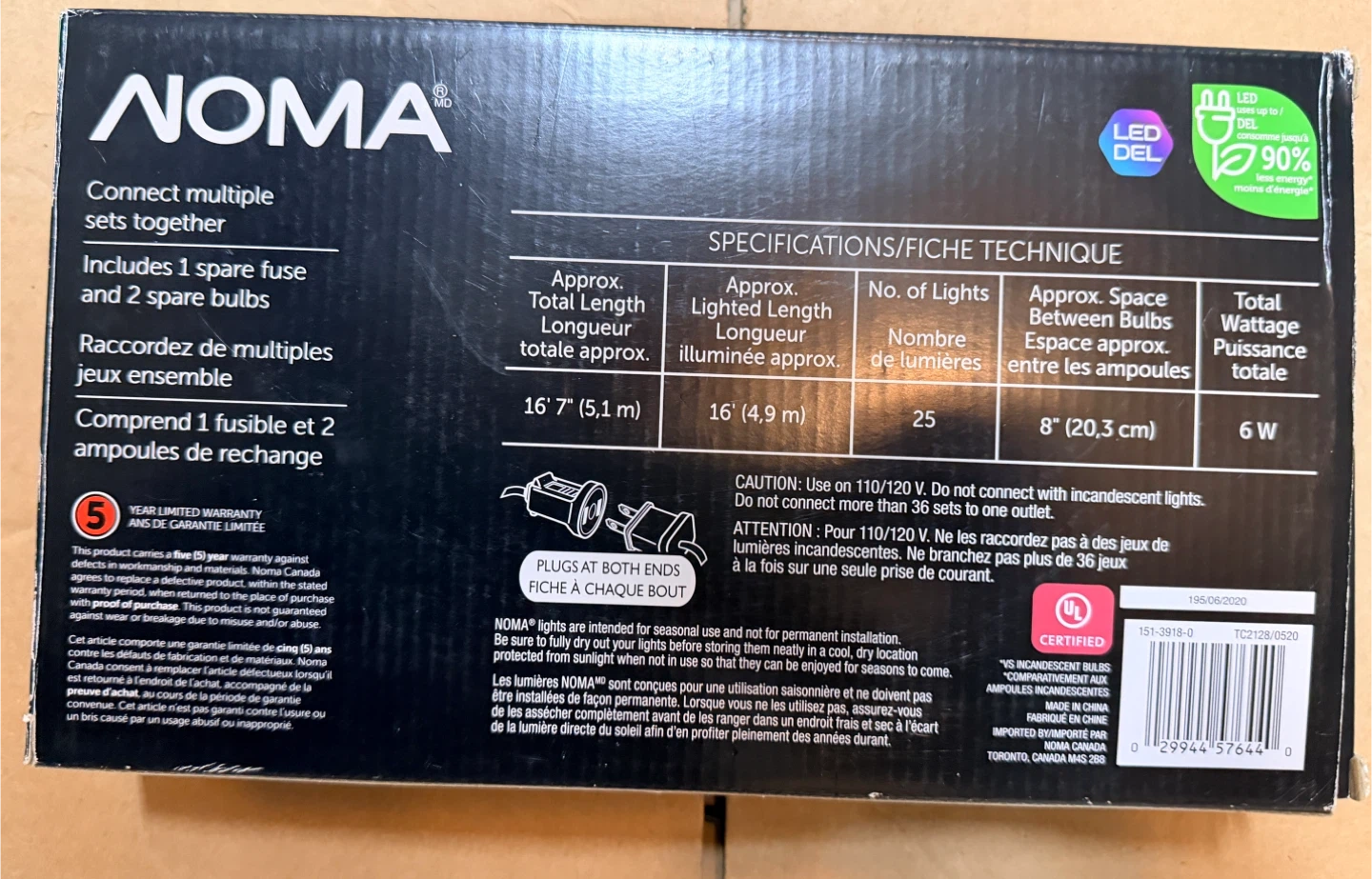 NOMA LED Multi-Coloured String Lights - 16' 7" - photo 2