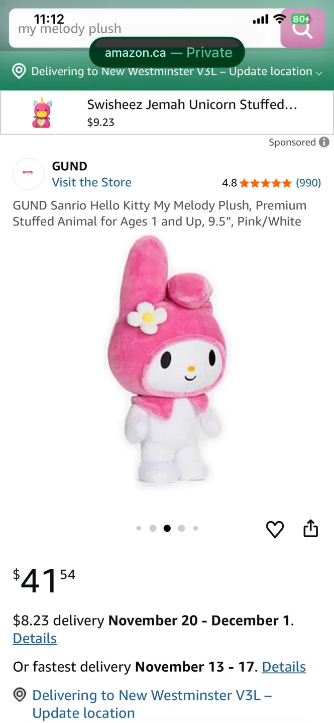 My Melody HugMees by Squishmallows Plush image indicator(5)