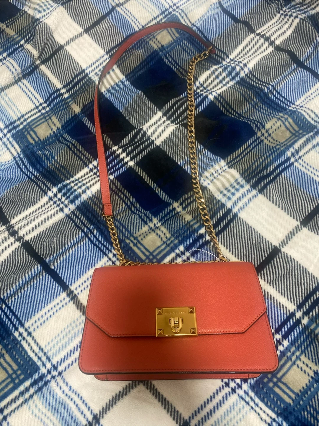 Charles & Keith Red Leather Crossbody Bag