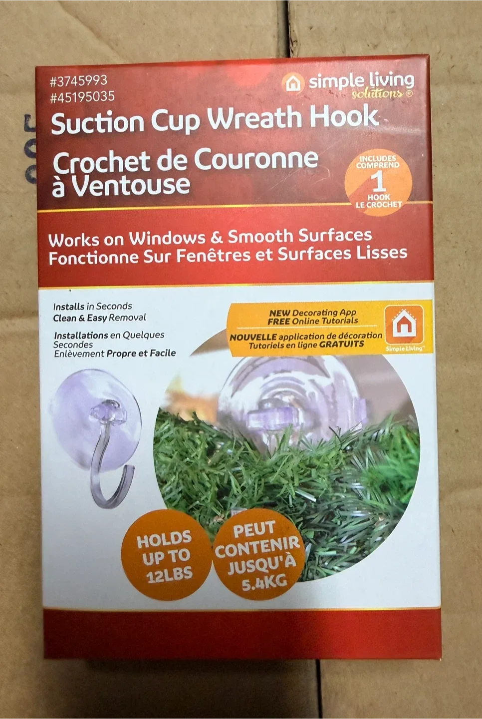 [New] Simple Living Suction Cup Wreath Hooks(5 units) image indicator(5)