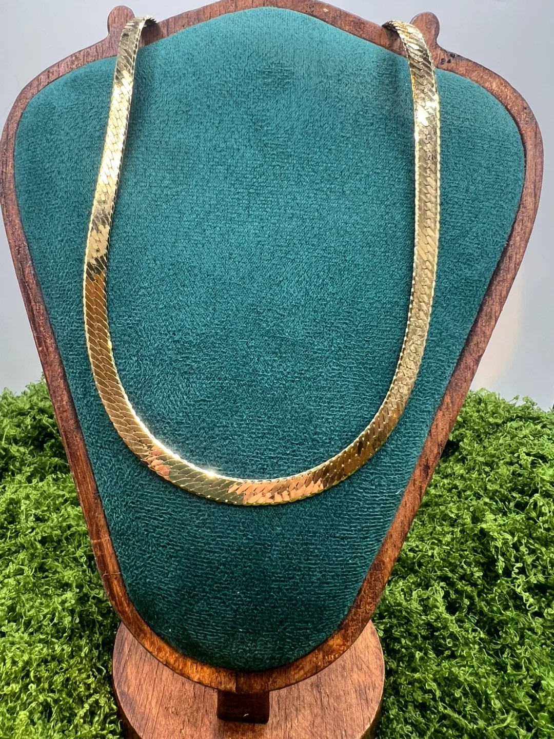 Faux Gold Herringbone Necklace