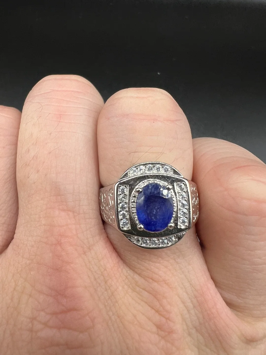 Silver and Sapphire Ring