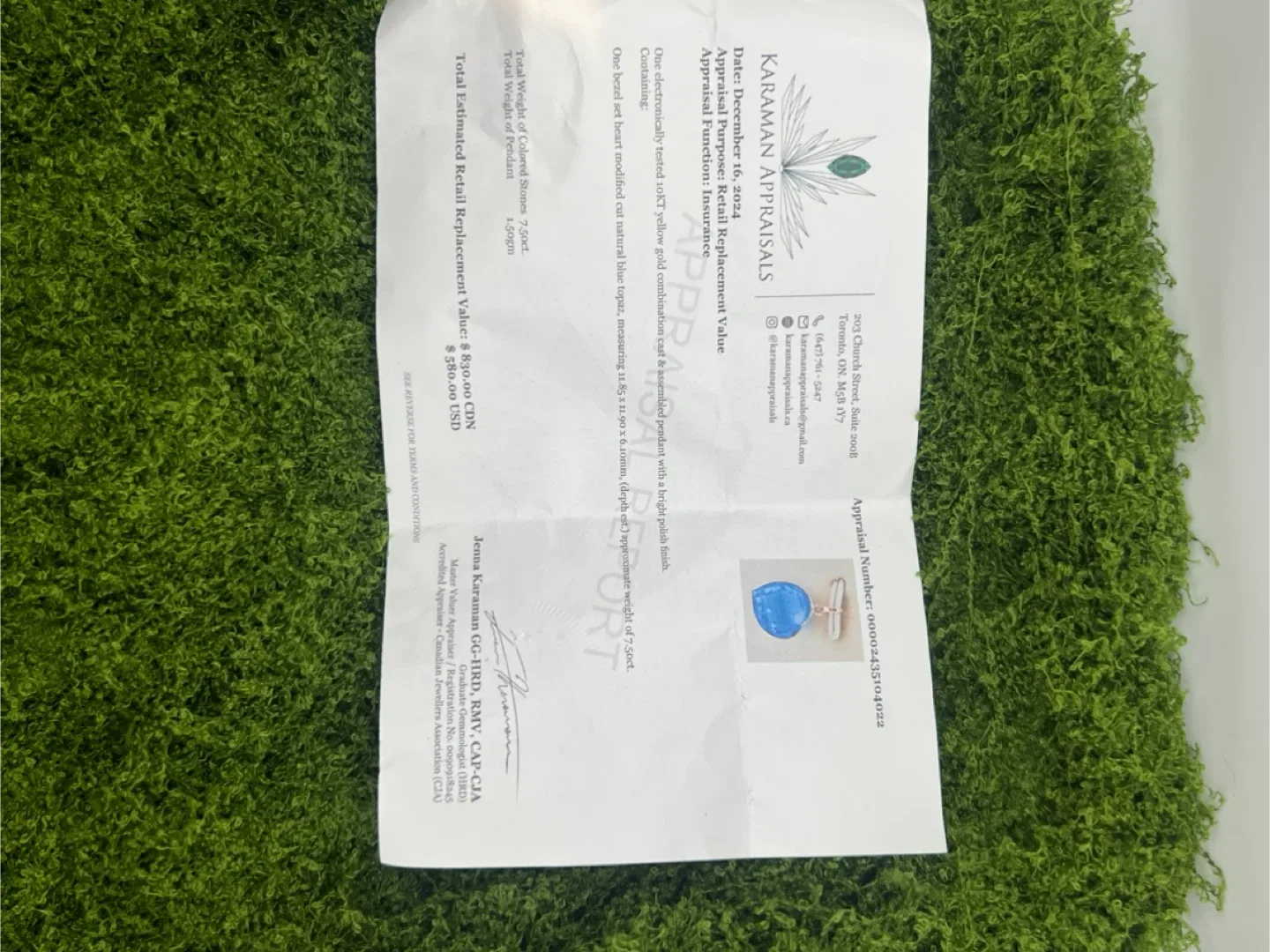 Heart-shaped Blue Topaz Pendant image indicator(2)