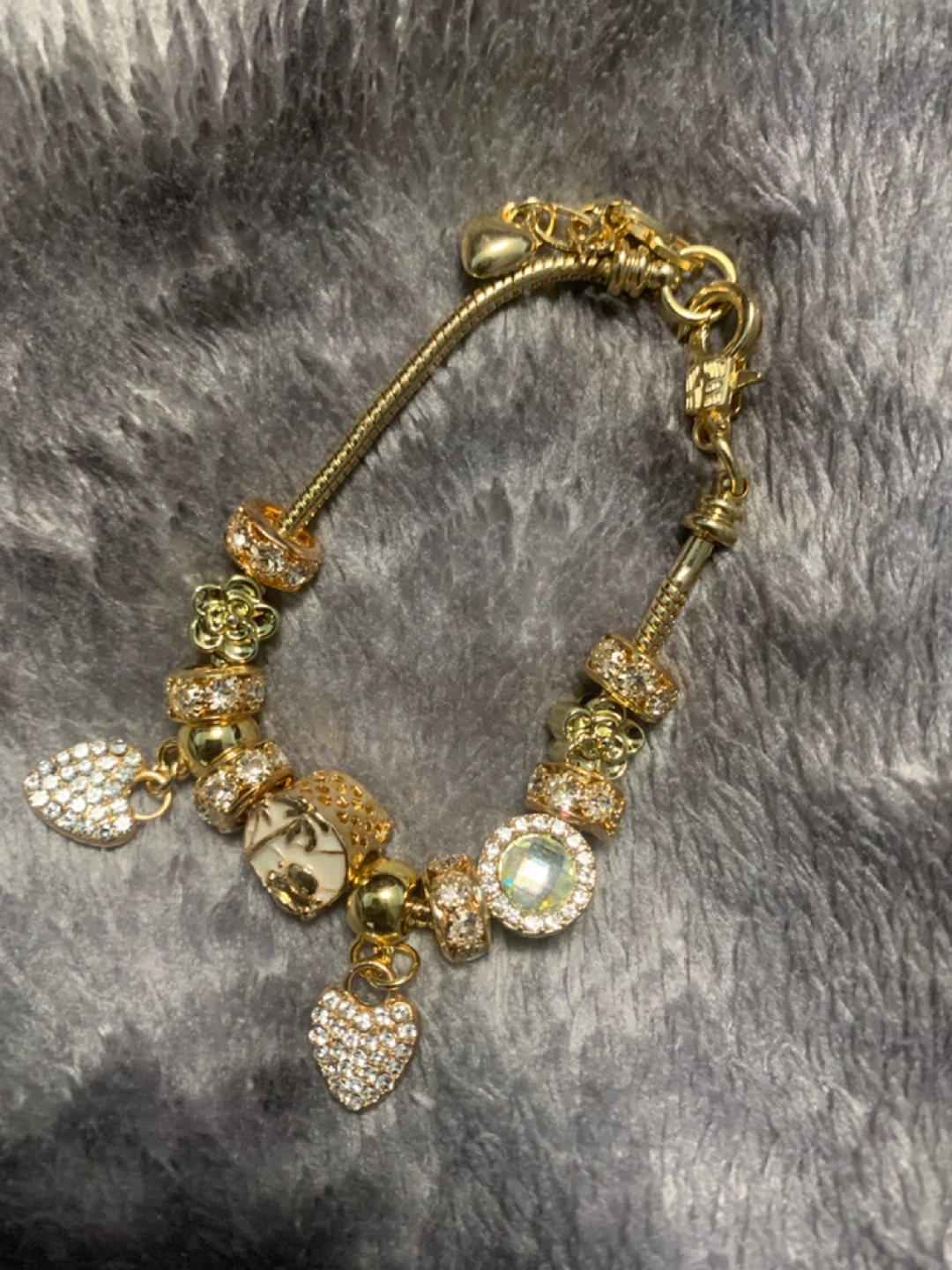 Gold Tone Plated Charm Bracelet