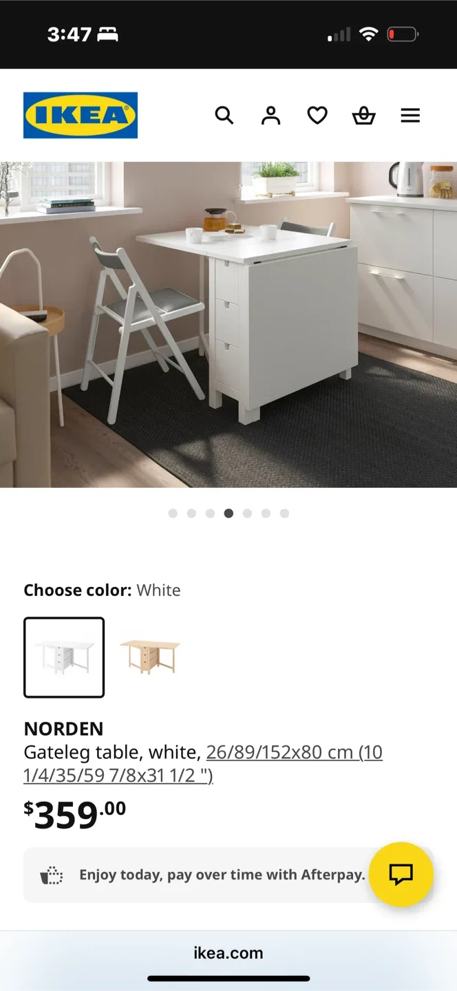 IKEA Norden Gateleg Table - White image indicator(2)