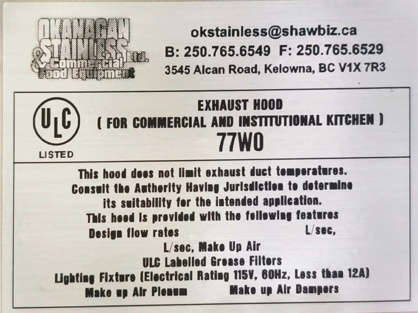 2 New Commercial Stainless Steel Exhaust Hood image indicator(5)