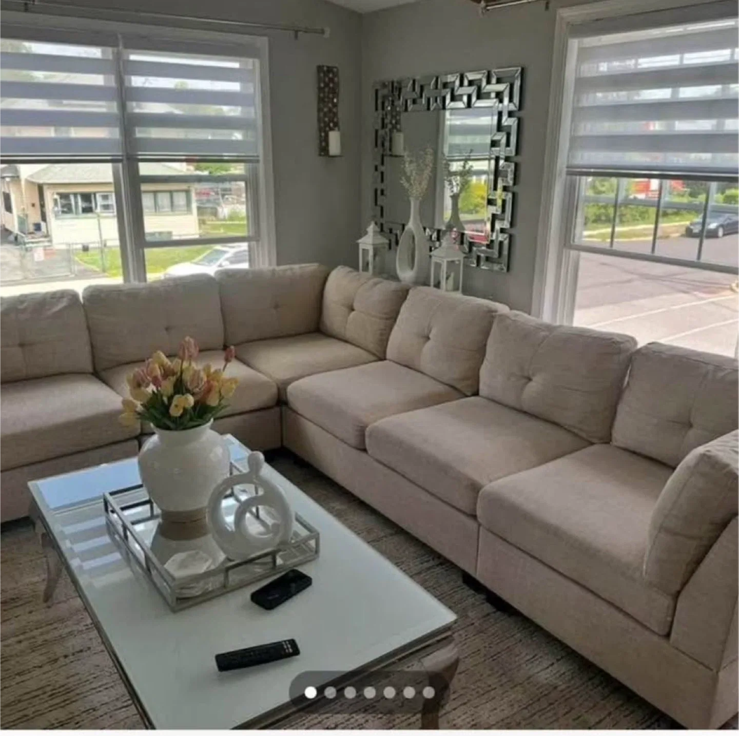 Beige Sectional Sofa image indicator(3)