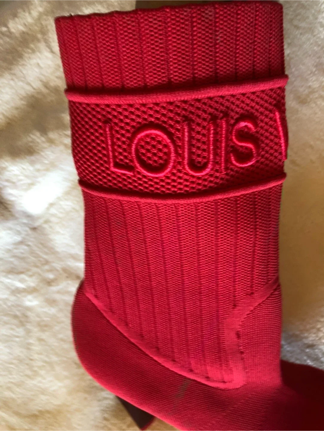 Louis Vuitton Red Knit Boots image indicator(2)