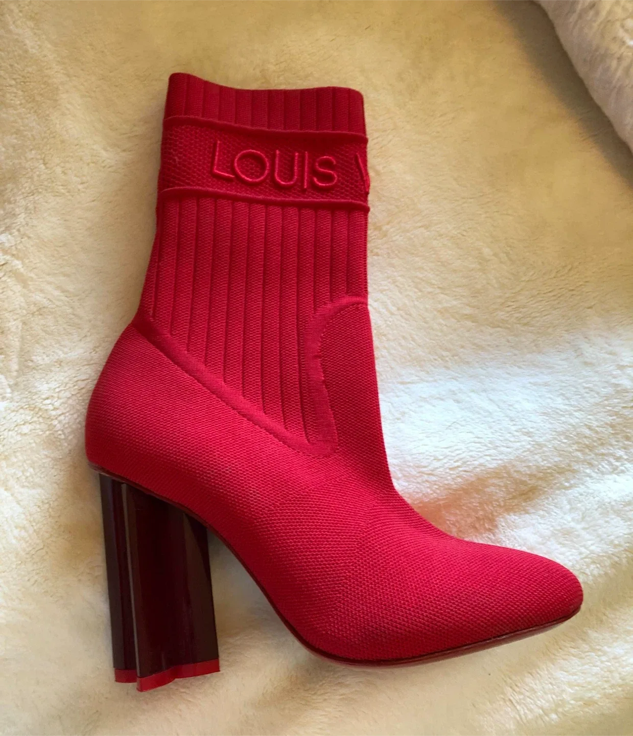 Louis Vuitton Red Knit Boots image indicator(6)