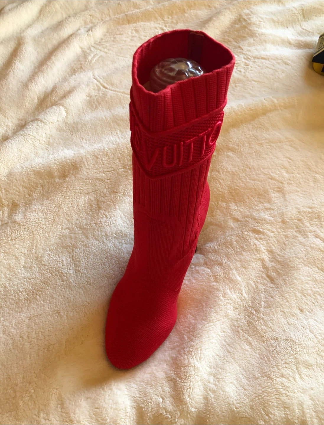 Louis Vuitton Red Knit Boots - photo 3