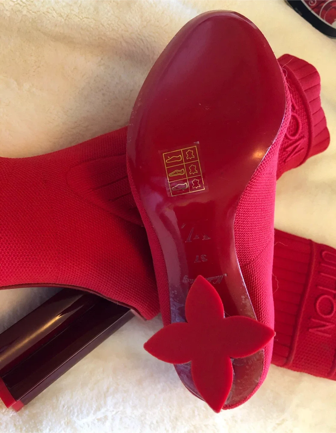 Louis Vuitton Red Knit Boots image indicator(7)