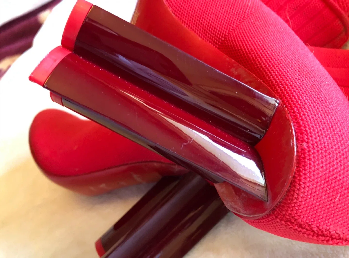 Louis Vuitton Red Knit Boots image indicator(9)