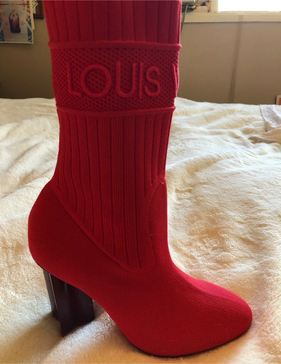 Louis Vuitton Red Knit Boots image indicator(10)