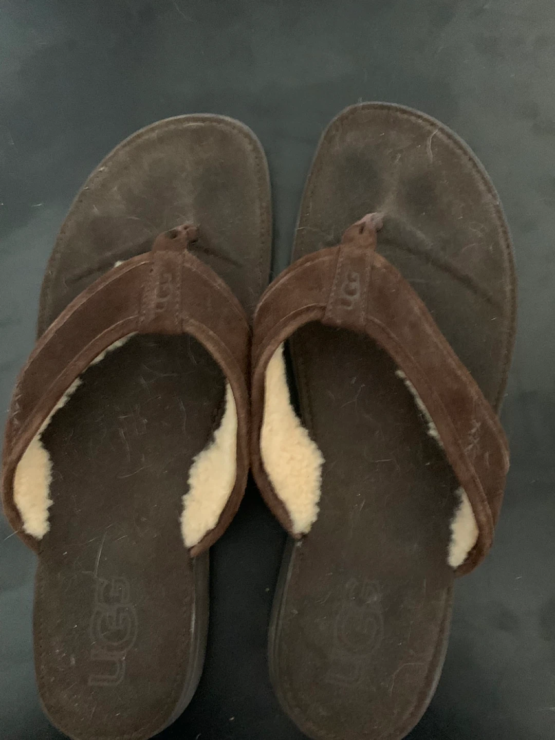 Jordan Red Slides & UGG Brown Flip Flops