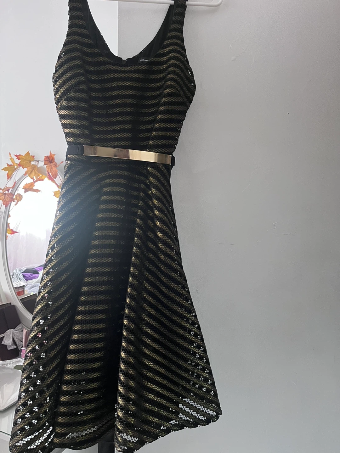 Rebeca Sanver Dress, Size medium , Black & Gold - photo 3